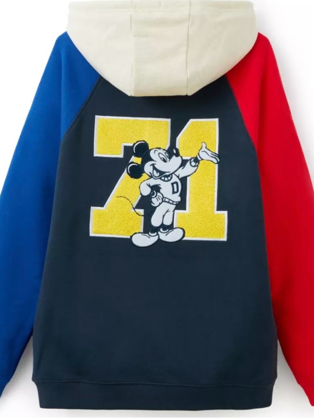 Disney Colorblock Mickey Hoodie - Navy, Blue, Red & Cream